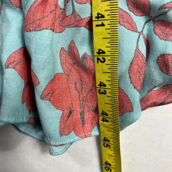 Lobo Rosa Tiered Midi Dress Floral Short Sleeve Button Front Relaxed Fit SMALL - Picture 7 of 13